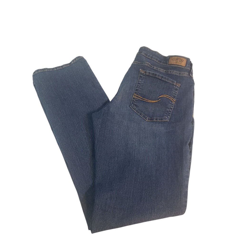 Levis Modern Straight Denim Jeans Womens 32X34 Blue Dark Wash Mid Rise Work Wear